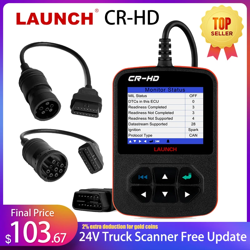Устройство чтения кода LAUNCH Creader CR HD 24V грузовик диагностический инструмент для Volvo
