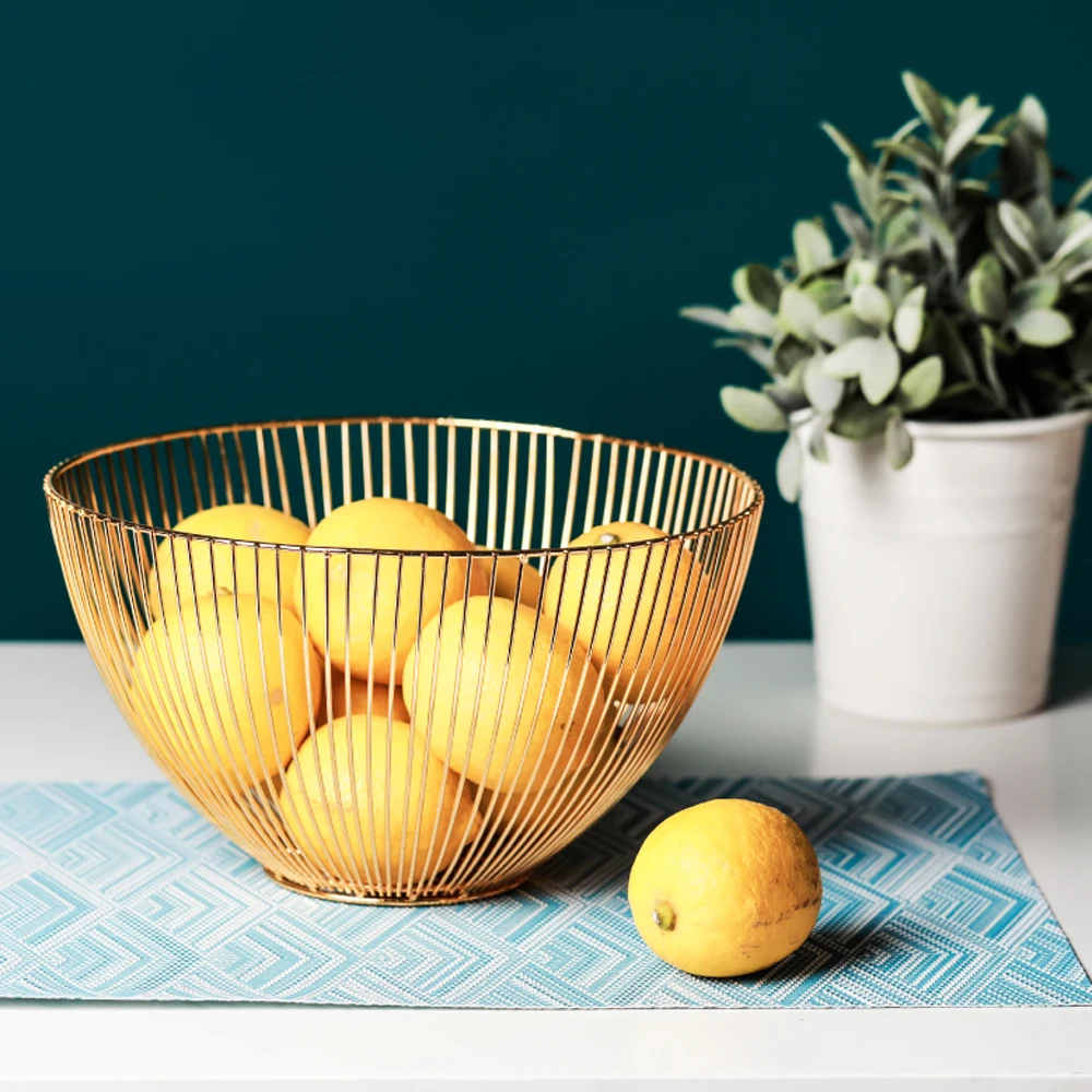 Корзина для фруктов в скандинавском стиле настольный металлический органайзер