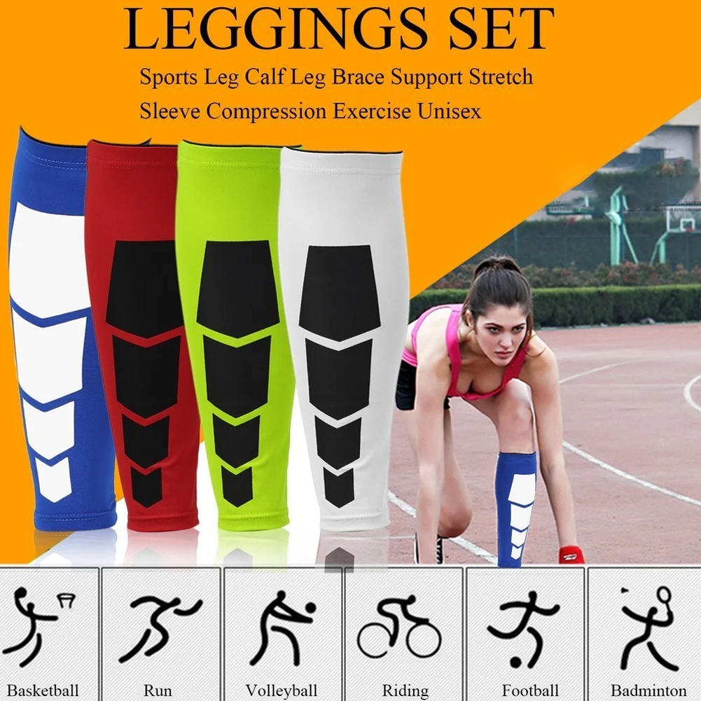 

1Pc Sports Anti-Slip Spandex Compression Leg Sleeves Calf Shin Splint Support Protect For Basketball Relief Pain & Recovery