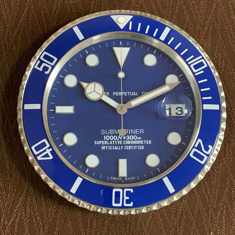 

Luxury Metal Wall Clock Modern Large Wall Watches Home Decor Silent Watch 3d Luminous Clocks Calendar Living Room with LOGO