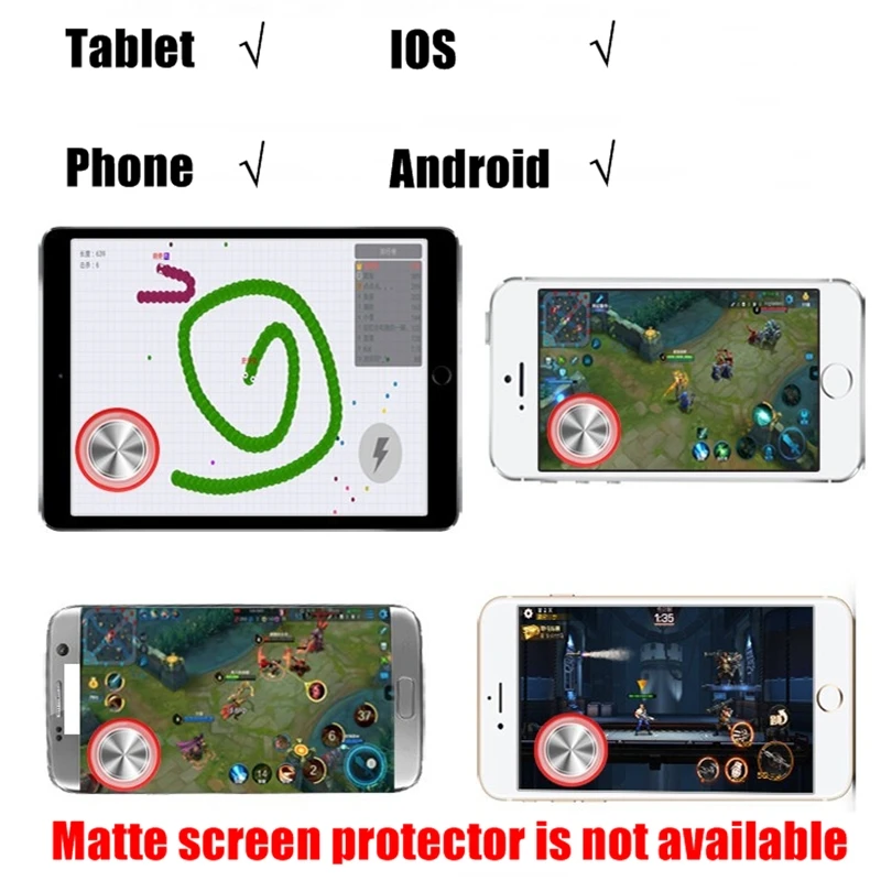 Круглый игровой джойстик, качалка для мобильного телефона, для Iphone, Android, планшета, металлическая кнопка, контроллер для PUBG, контроллер с присоской