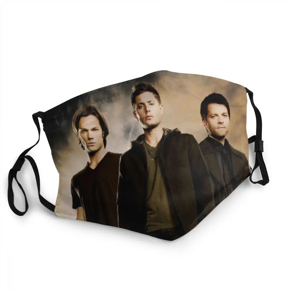 

Non-Disposable Unisex Sam Dean Cas Spn Supernatural Mouth Face Mask Fashion Anti Dust Protection Cover Respirator Muffle