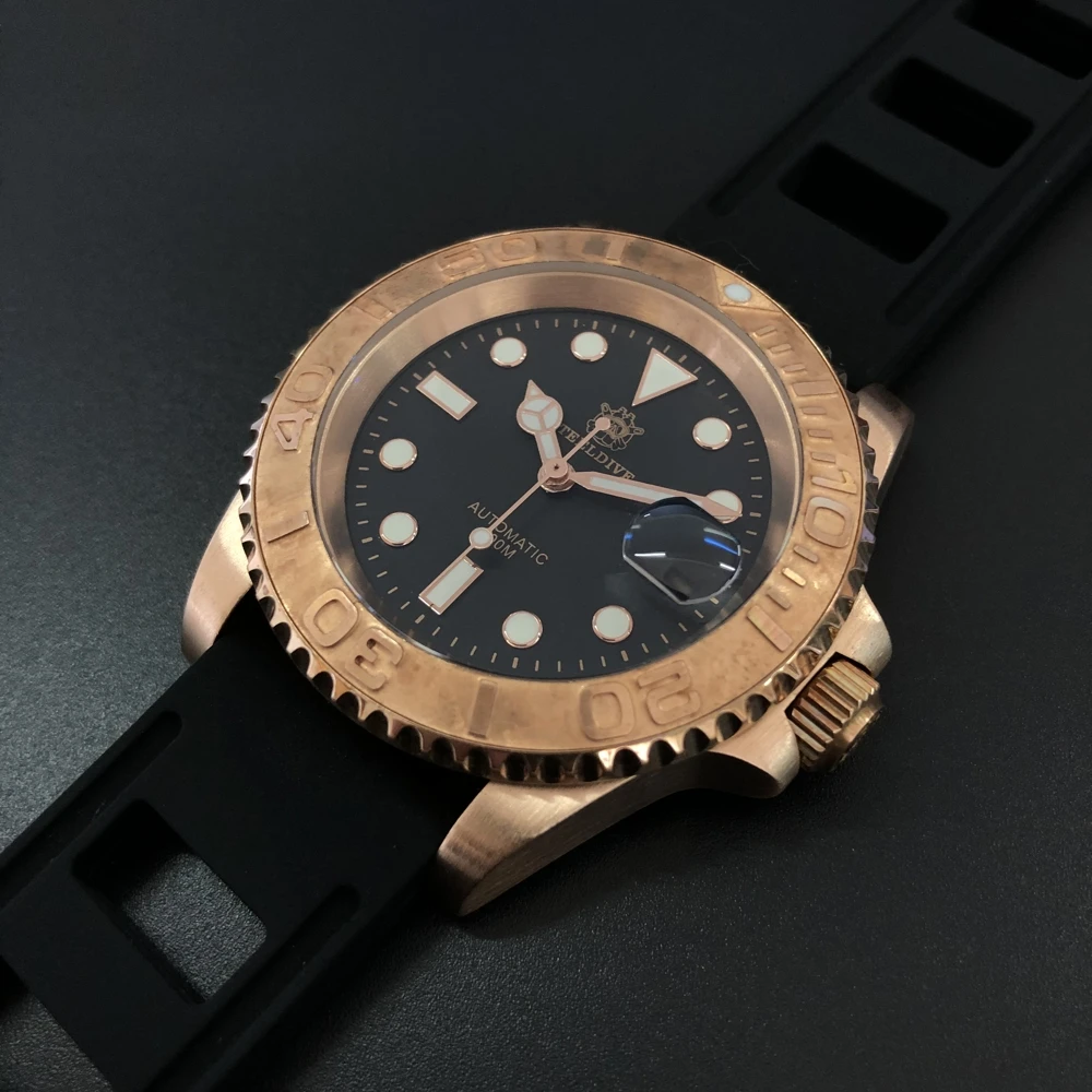 Винтажные новые бронзовые автоматические часы Cusn8 сапфировое стекло