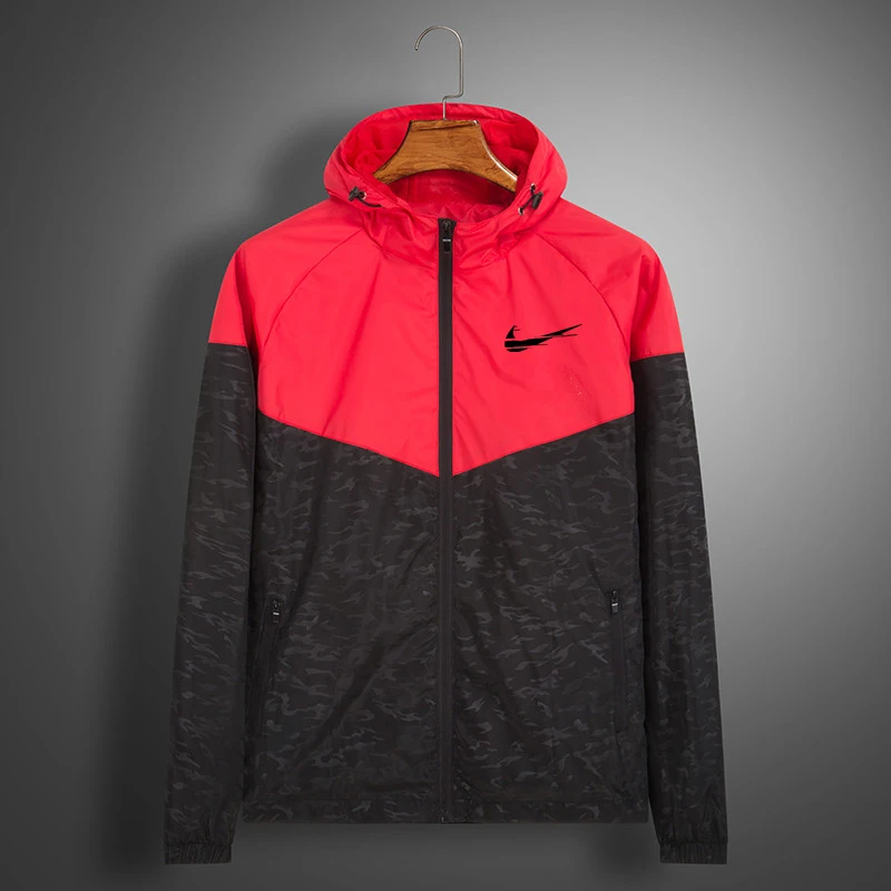 

Новинка 2021, куртка, спортивная мужская куртка с капюшоном, весна и осень, молодежная тонкая ветровка для бега IКNIKEС для мужчин