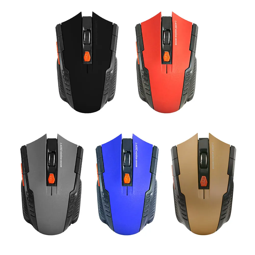 

USB Wireless Bluetooth-compatible Mouse 1600DPI Adjustable Receiver 2.4GHz Mice 6 Buttons for Laptop PC