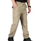 Мужские брюки-карго в стиле милитари, с несколькими карманами, однотонные дышащие брюки для кемпинга, рабочая одежда, 2021