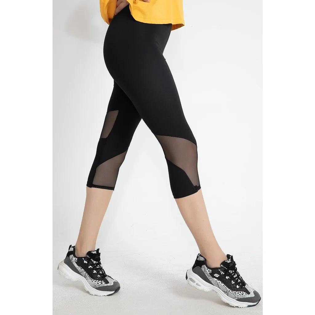 WPR High Bel Toparlayici Transparan Detail Women Capri Leggings