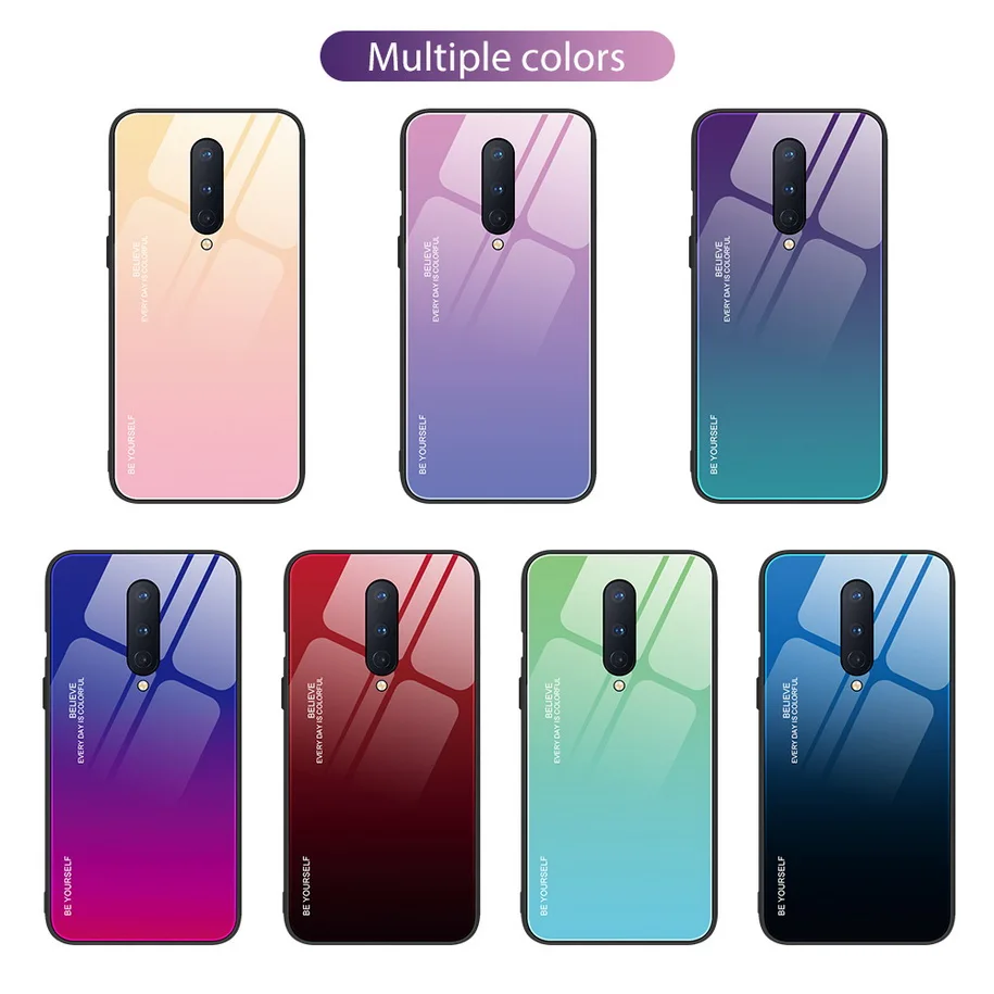 Градиент Стекло чехол для OnePlus Huawei Honor 8 Pro Oneplus закаленное Глянцевая задняя панель