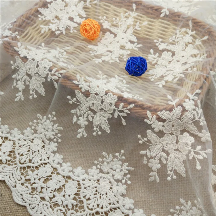 Широкая 130 см хлопчатобумажная нить с отверстиями Водорастворимая сетка