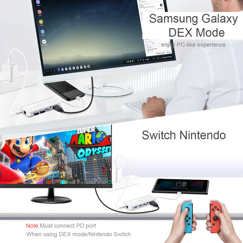 USB C хаб аудио с 4K HDMI RJ45 USB SD PD карта зарядки Dex станция для samsung Galaxy Note8 S8 S9 nintendo переключатель для MacBook