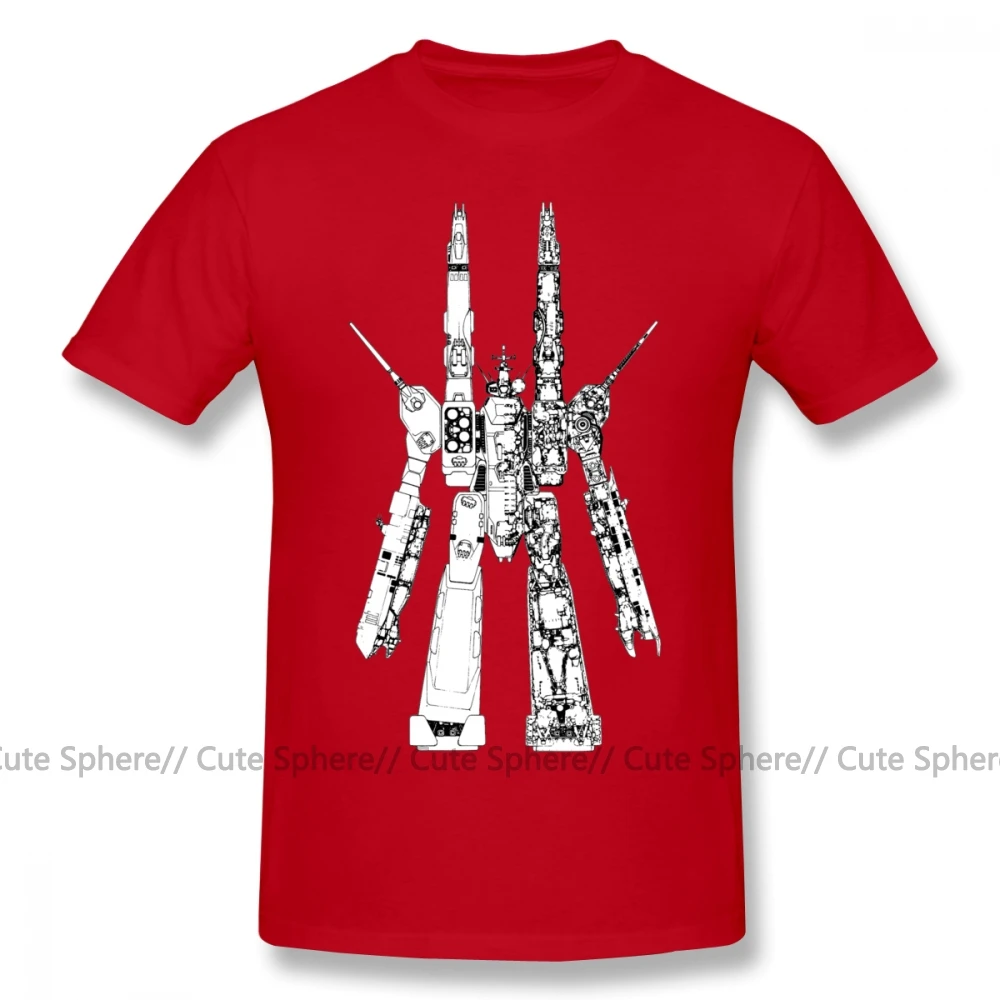 Robotech футболка SDF Macross футболка с коротким рукавом Милая футболка с принтом Лето 100 хлопок мужская футболка плюс размер - Цвет: Red