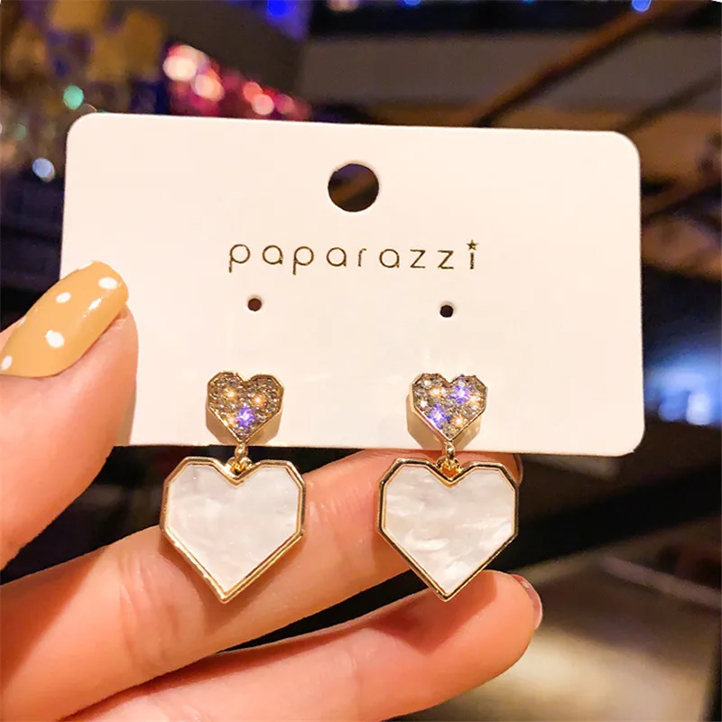 Модные Серьги Love французские Изящные серьги геометрические в форме сердца микро