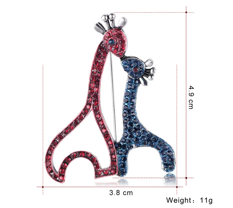 Броши для женщин с кристаллом жирафа милые брошь булавка в виде животного
