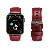 fhx 19xn luxury leather crocodile pattern single loop strap apple watch 6 5 4 3 first layer leather strap 38mm 40mm 42mm 44mm