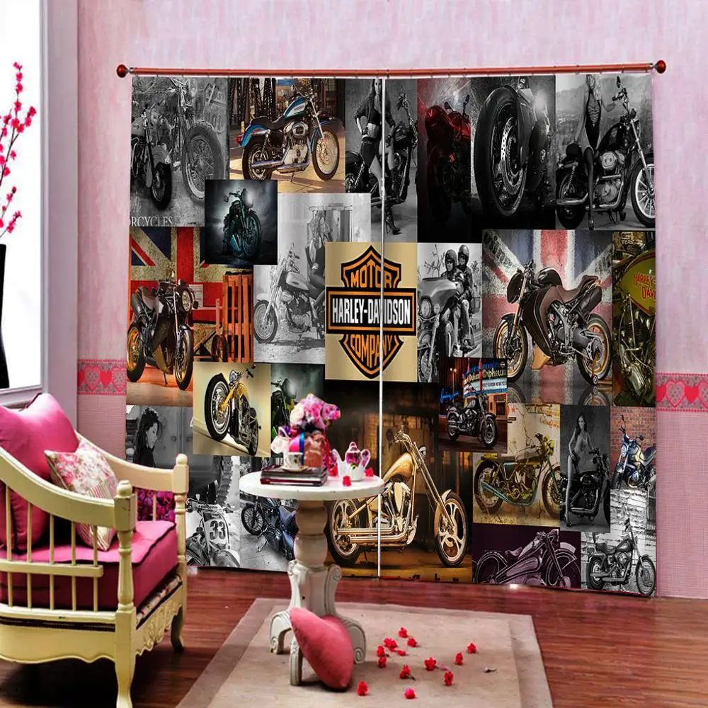 Креативные домашние мотоциклетные шторы для гостиной спальни оконные