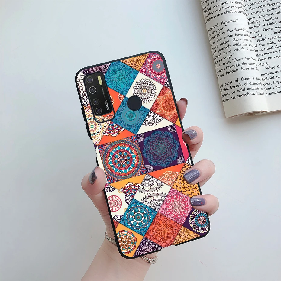 Чехол для Tecno Spark 5 чехол телефона Pro Модный с художественной этикеткой черный из