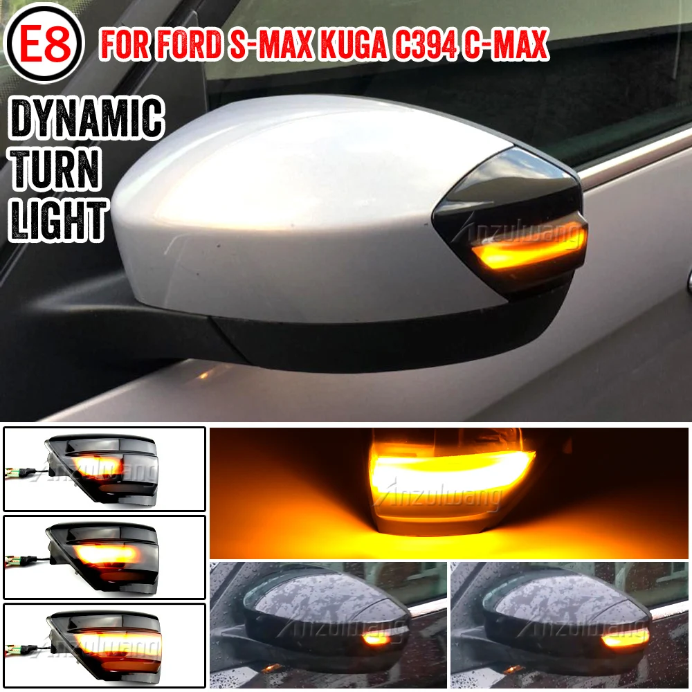 

Car Accessories LED Dynamic Turn Signal Side Wing Mirror Indicator Light Lamp For Ford S-Max 2007-2014 Kuga C394 08-2012 C-MAX