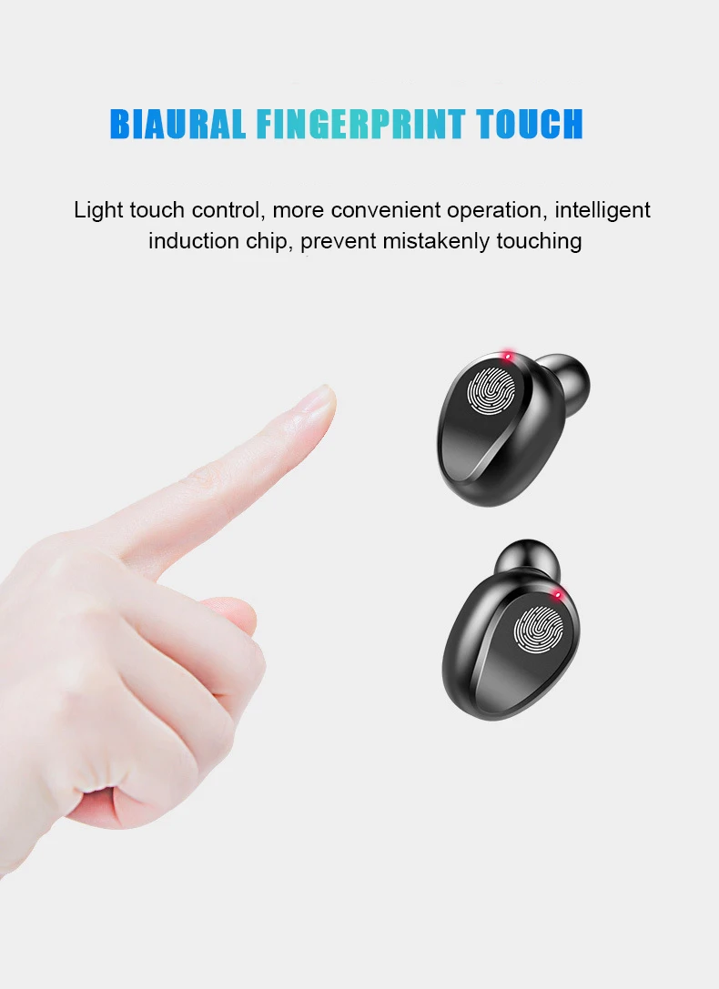 Bluetooth V5.0 2000 мАч TWS наушники беспроводные наушники стерео Спортивные Беспроводные наушники гарнитура мощность для iPhone Xiaomi