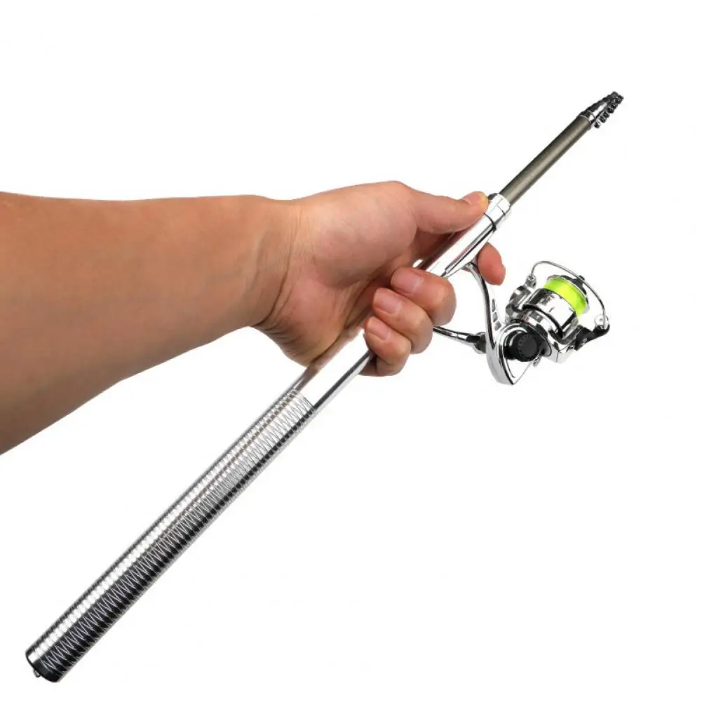 

1.4m Mini Portable Multipurpose Aluminum Alloy Fishing Rod Pole with Spinning Reel for Outdoor Fishing Rod Pole with Spinning