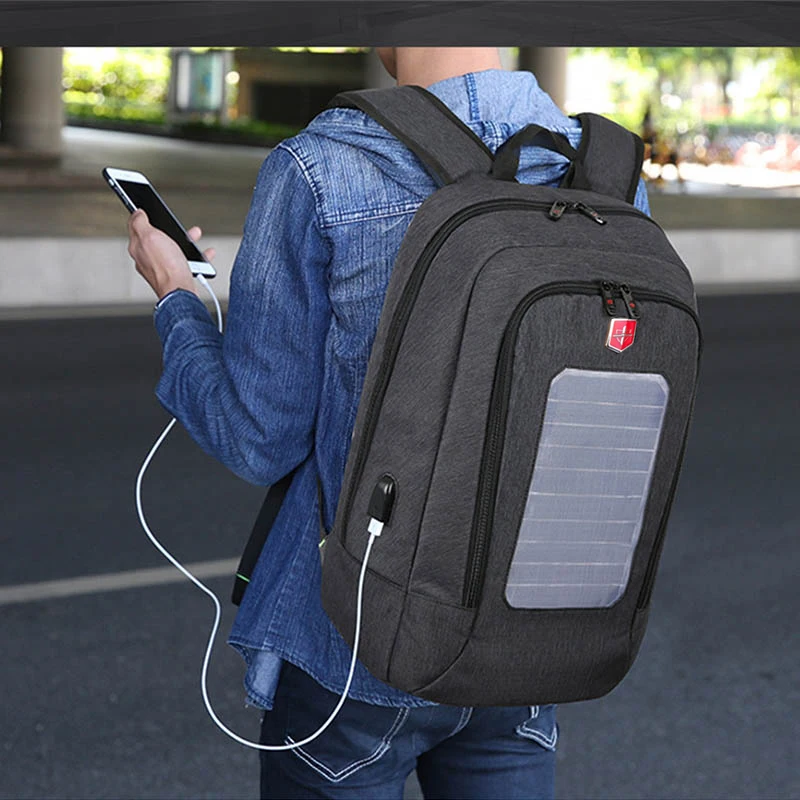 2020 Водонепроницаемый Панели солнечные рюкзак Для мужчин зарядка через USB 15 6