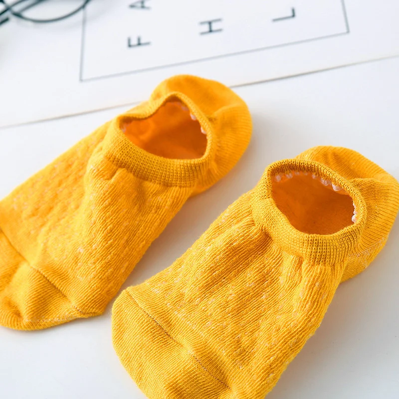 5 Pairs Of Ladies Silicone Non-slip Breathable Invisible Pure Cotton Solid Color Ankle Boots Socks Women Soft Slippers Socks