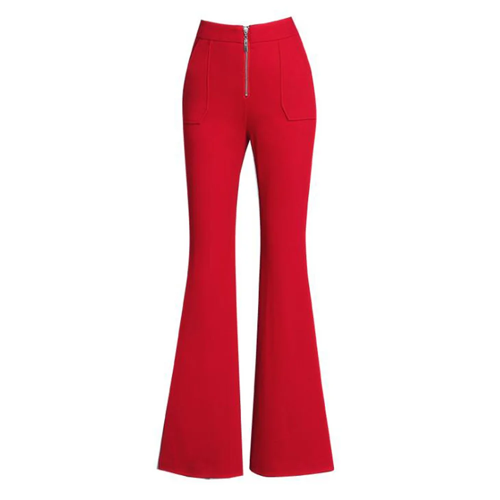 Размера плюс женские брюки клеш Офисные туфли Стиль Повседневная обувь Высокая