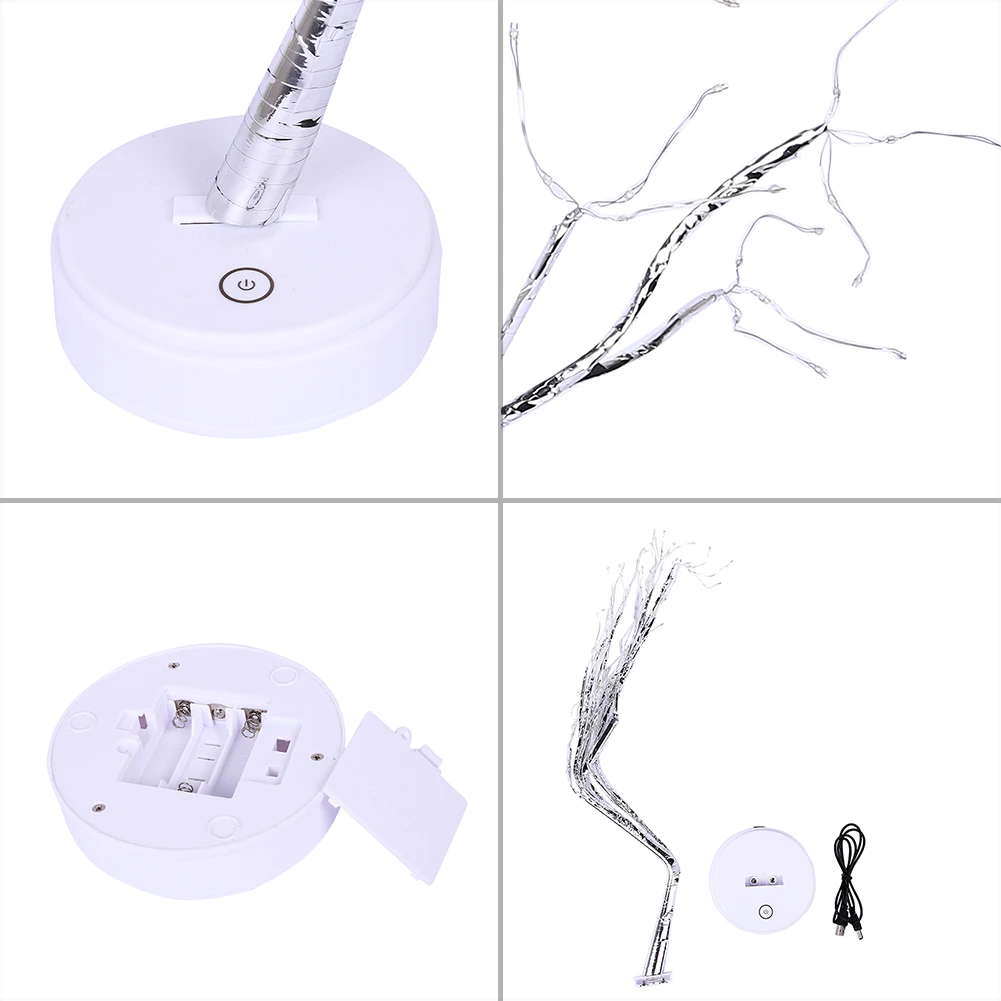 

Romantic 108 LED Touch Night Light USB/Battery Powered Mini Christmas Tree Copper Wire Garland Fairy Table Lamp for Home Kids