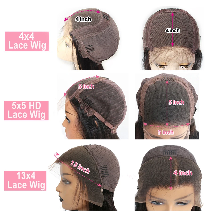 Парик прямой на сетке для чернокожих женщин бразильские волосы 4x4 5x5 с застежкой