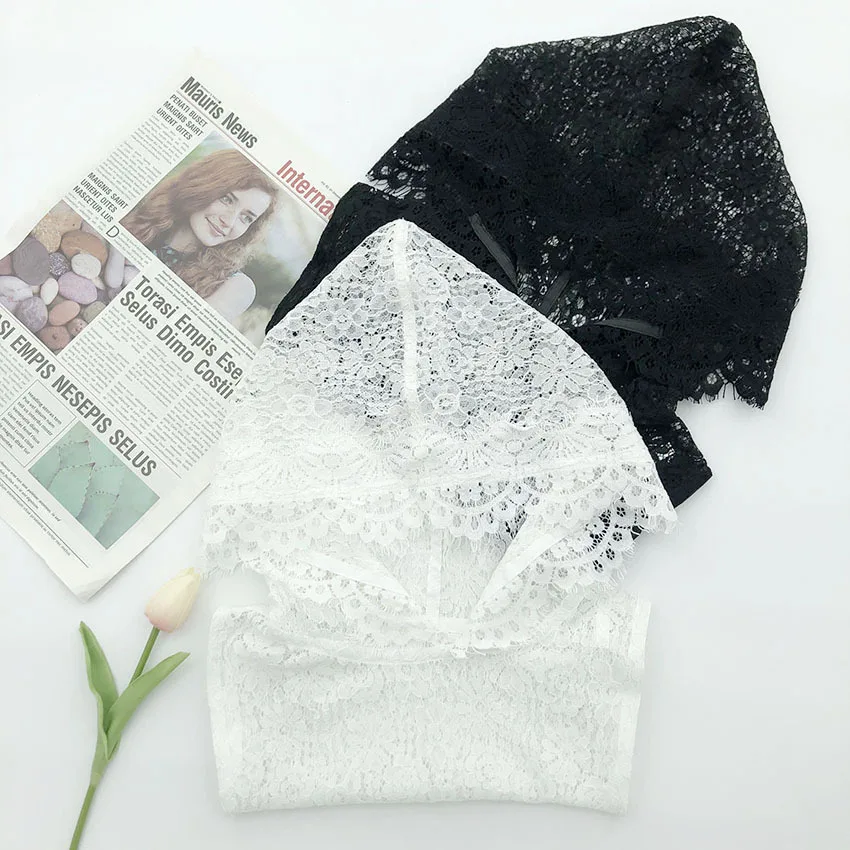 

Женская кружевная шляпа с ложным воротником и отворотом