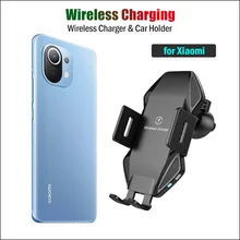 10W Fast Qi Car Wireless Charger for Xiaomi Mi 10 11 Pro Ultra 5G Case Wireless Charging Stand Car Charger Phone Holder