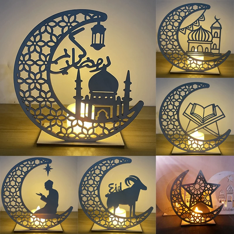 

EID Mubarak Decorations for home Wooden Table Moon Plaque Ornaments Kareem Ramadan Pendant Islamic Muslim Party Eid Gifts Decor