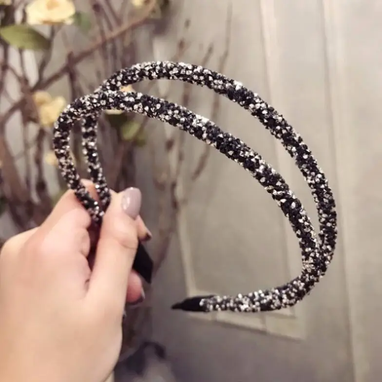 Модные shiney кристально прозрачный мягкий лента для волос женщин Стразы лентой