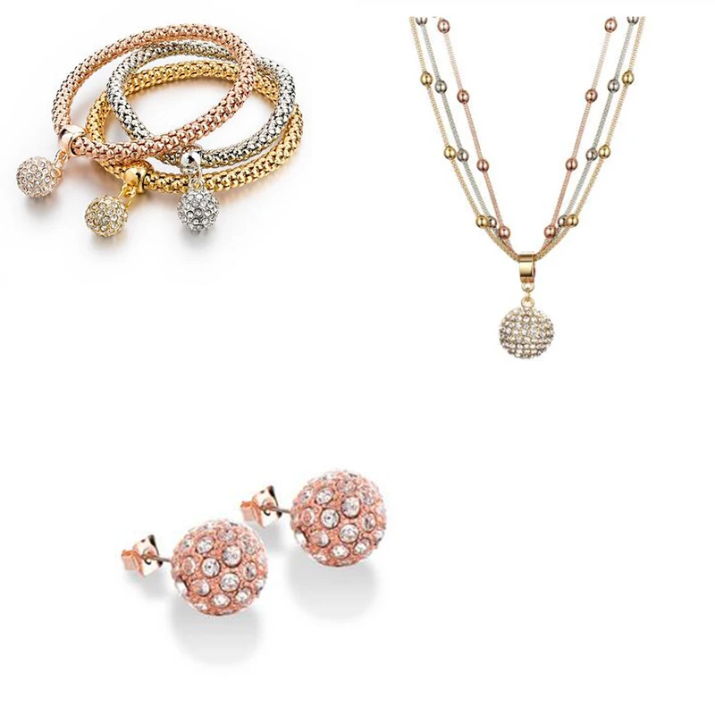 Лидер продаж женское длинное ожерелье с золотым шариком и романтические серьги