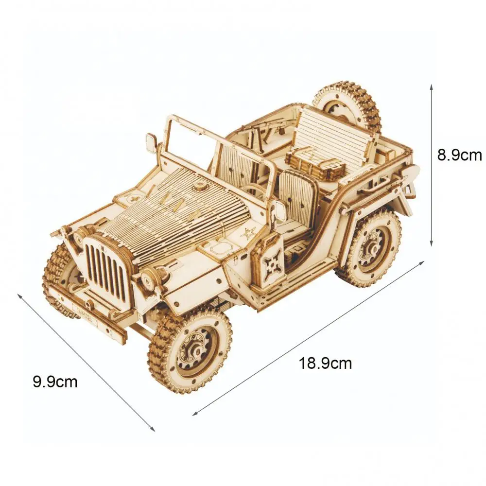 

Funny Assembly Jeep Car Model 3D Wooden Puzzle Jigsaw Miniature Kids Educational Toys for Children Gifts Developing intelligence
