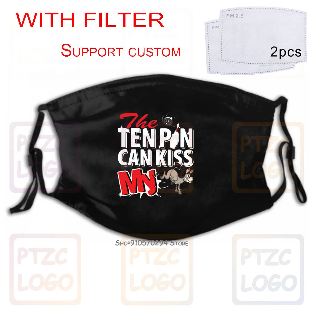 Боулинг и Ослик десять пин может поцелуй мой рот маска для лица|Мужские