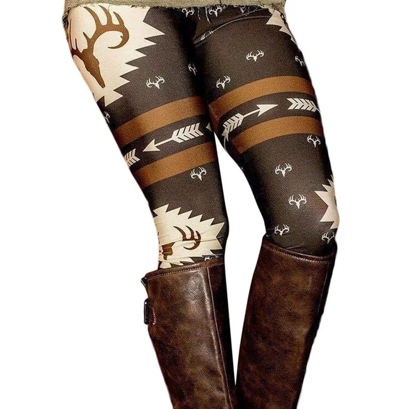 Сексуальные женские рождественские леггинсы размера плюс 5XL модные Эластичные