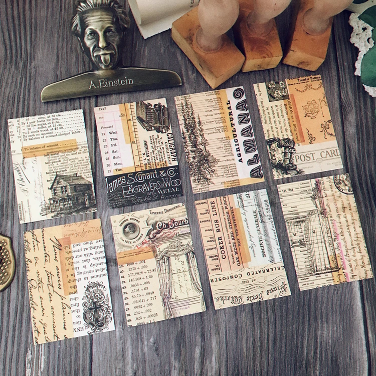 

8Pcs/Bag Vintage Splice Background Sticker DIY Craft Scrapbooking Album Junk Journal Planner Decorative Stickers