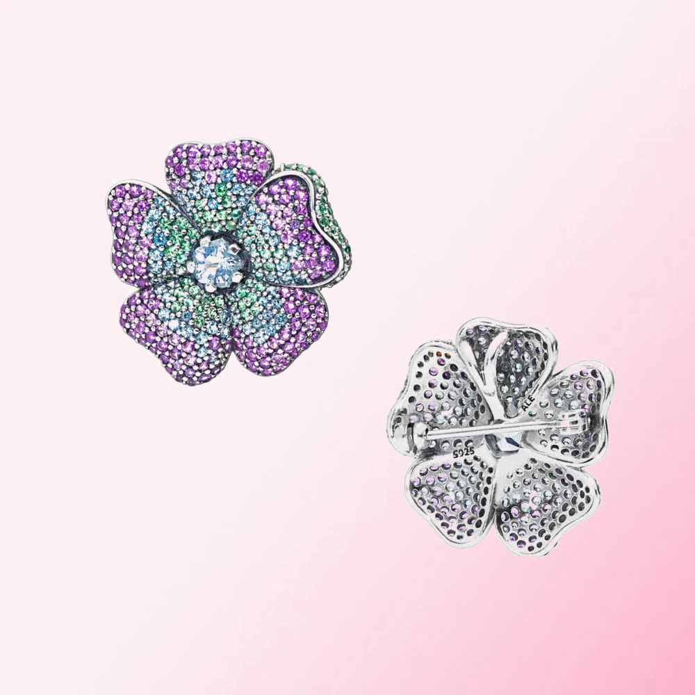 

New 100% 925 Sterling Silver Glorious Bloom Pendant Brooch High Quality Fashion Women's Jewelry Factory Direct Free Shipping