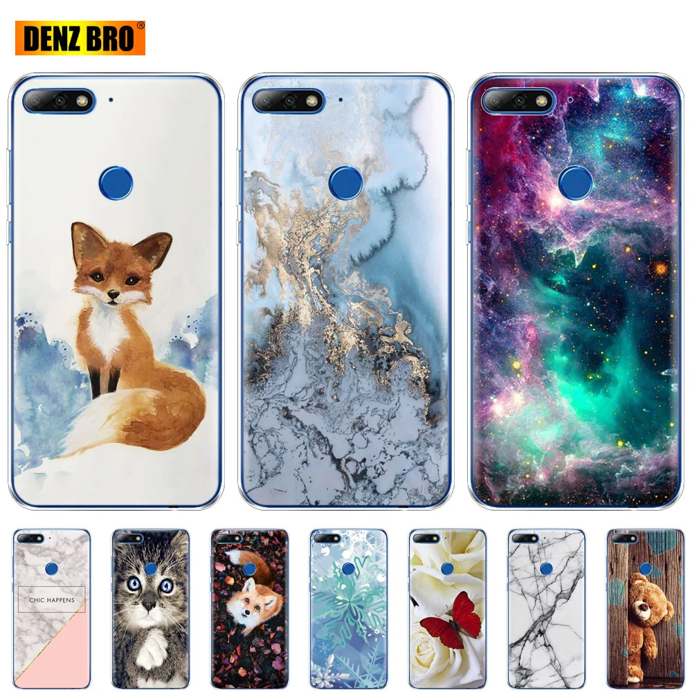 soft Silicone Case For huawei Y7 2018/Y7 Prime 2018 phone cases TPU Phone Back cover full 360 Protective | Мобильные телефоны и