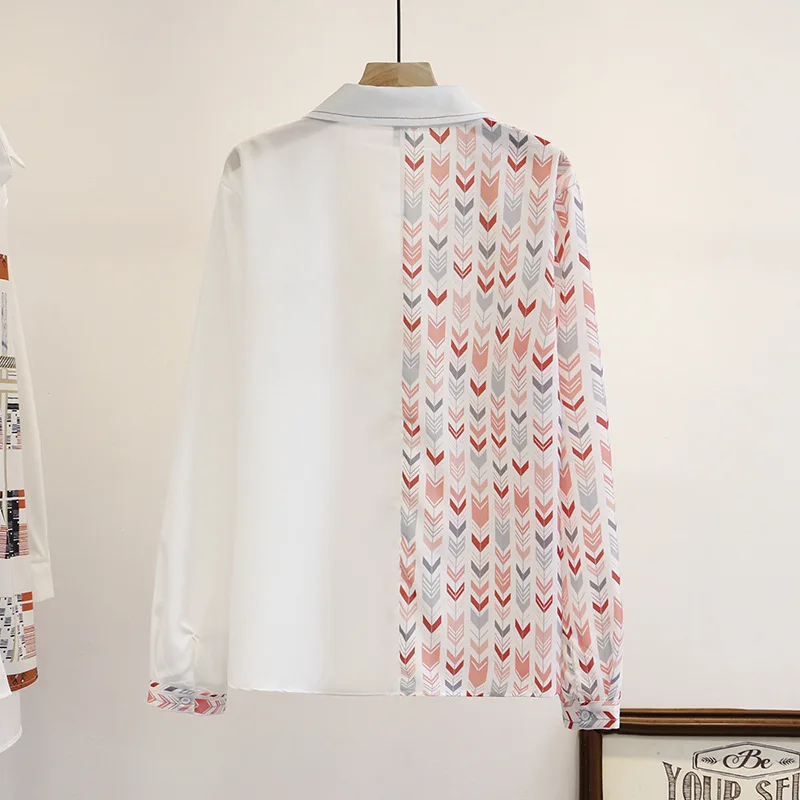 Весна 2020 модные женские топы плюс размер повседневные с принтом длинным рукавом