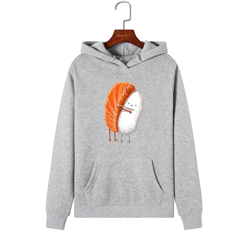 Женские толстовки свитшоты толстовка с капюшоном забавный рисовый бекон объятия