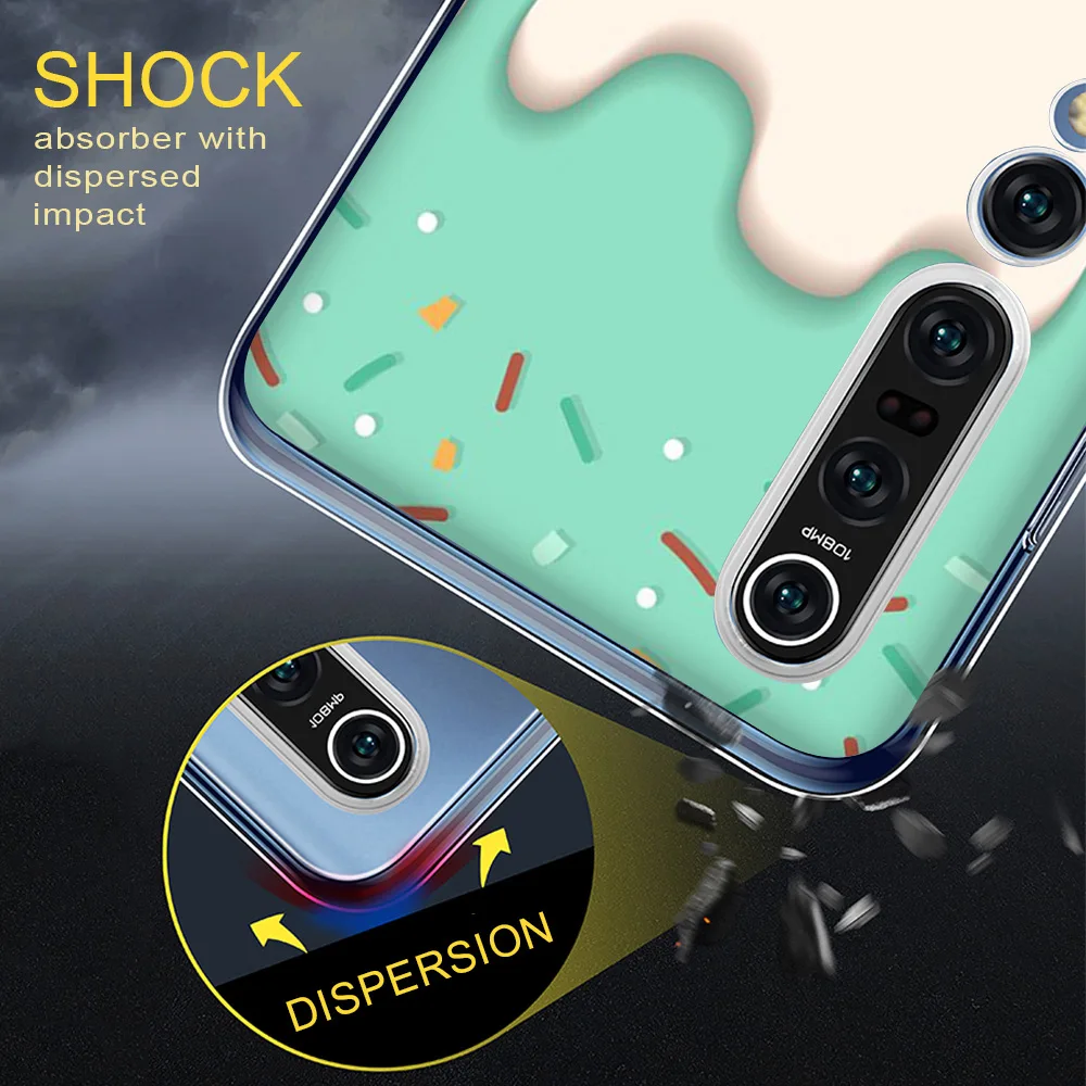 

Funny Ice cream Phone Case For Xiaomi Mi 11 10 9 8 9T 10T A3 A2 Poco X3 F3 Lite Pro SE F1 Mix 3 Soft Silicone Cover Funda Coque