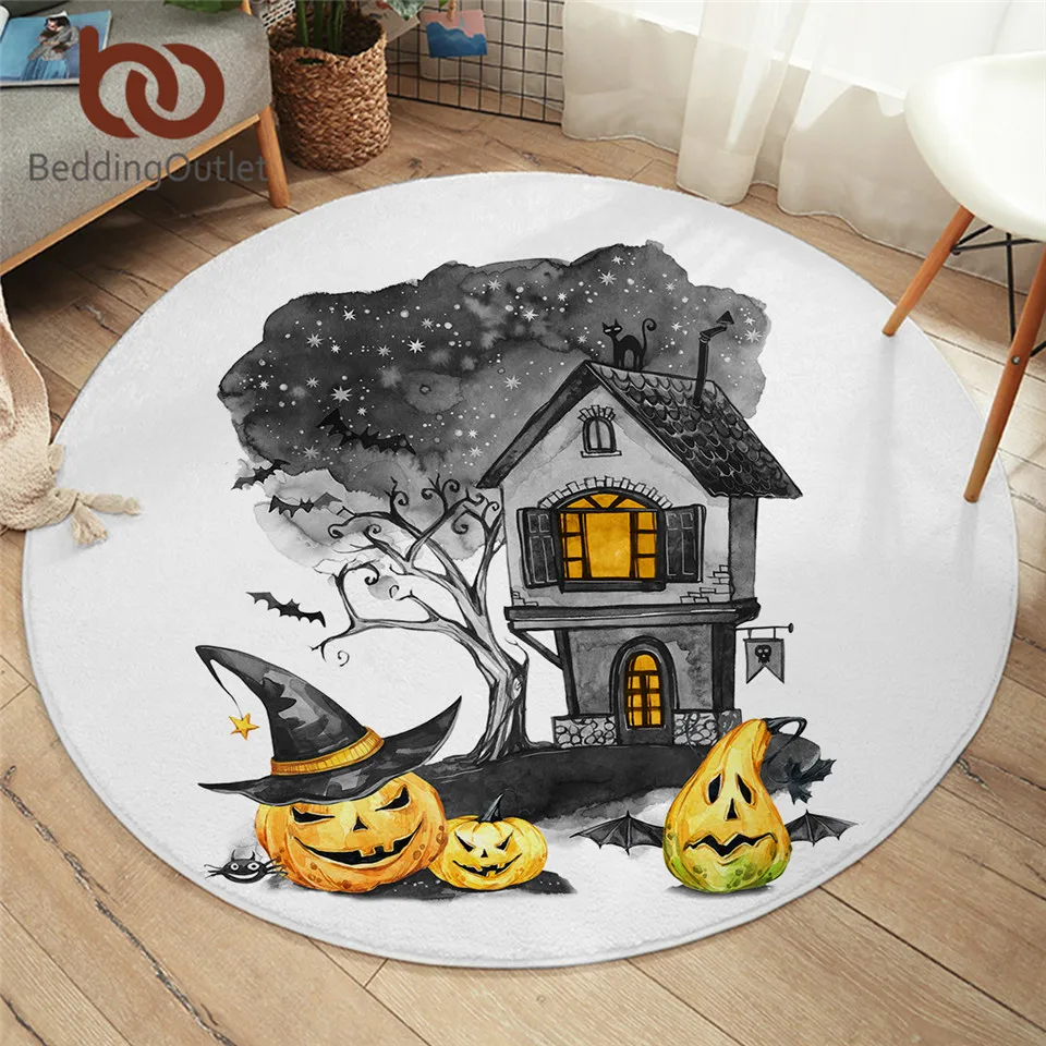 Постельное белье на выход для Хэллоуина спальни напольный коврик акварельный