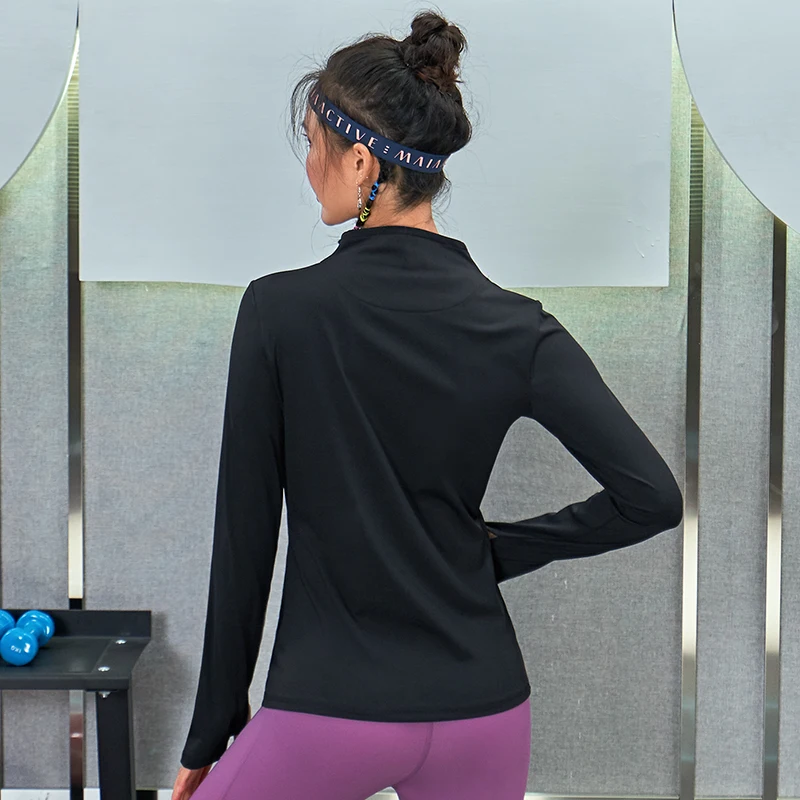 

Women Sports Jacket With Pocket Long Sleeve Zipper For Fitness Gym Running Workout Sport Coats Yoga Shirts Sportswear Winter Plu