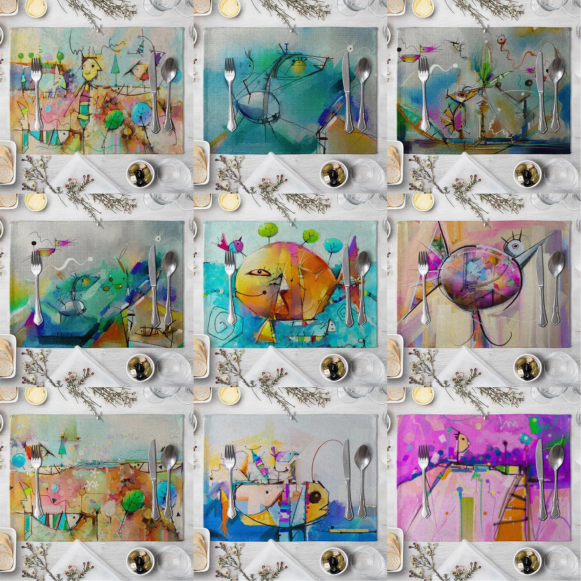 Креативный коврик для стола с рисунком салфетка в виде рыбы мальчика свадебная