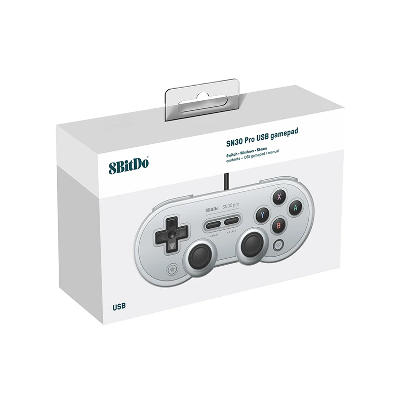 8BitDo Wired SN30 Pro USB Gamepad PC Switch Host NS Raspberry pie Steam with Rocker Vibration Windows Android macOS  Switch images - 6