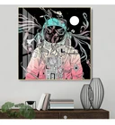 Настенная картина в скандинавском стиле, современное искусство на холсте с изображением астронавта, космоса, скандинавские постеры и принты для гостиной, домашний декор