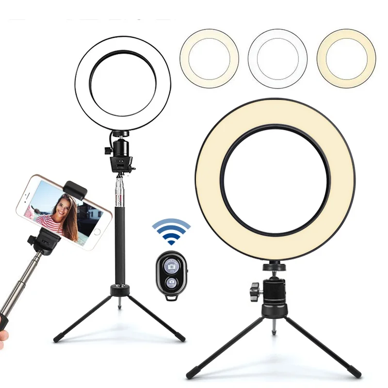 8 дюймов селфи кольцо лампы светодиодный кольцевой светильник с мини штатив