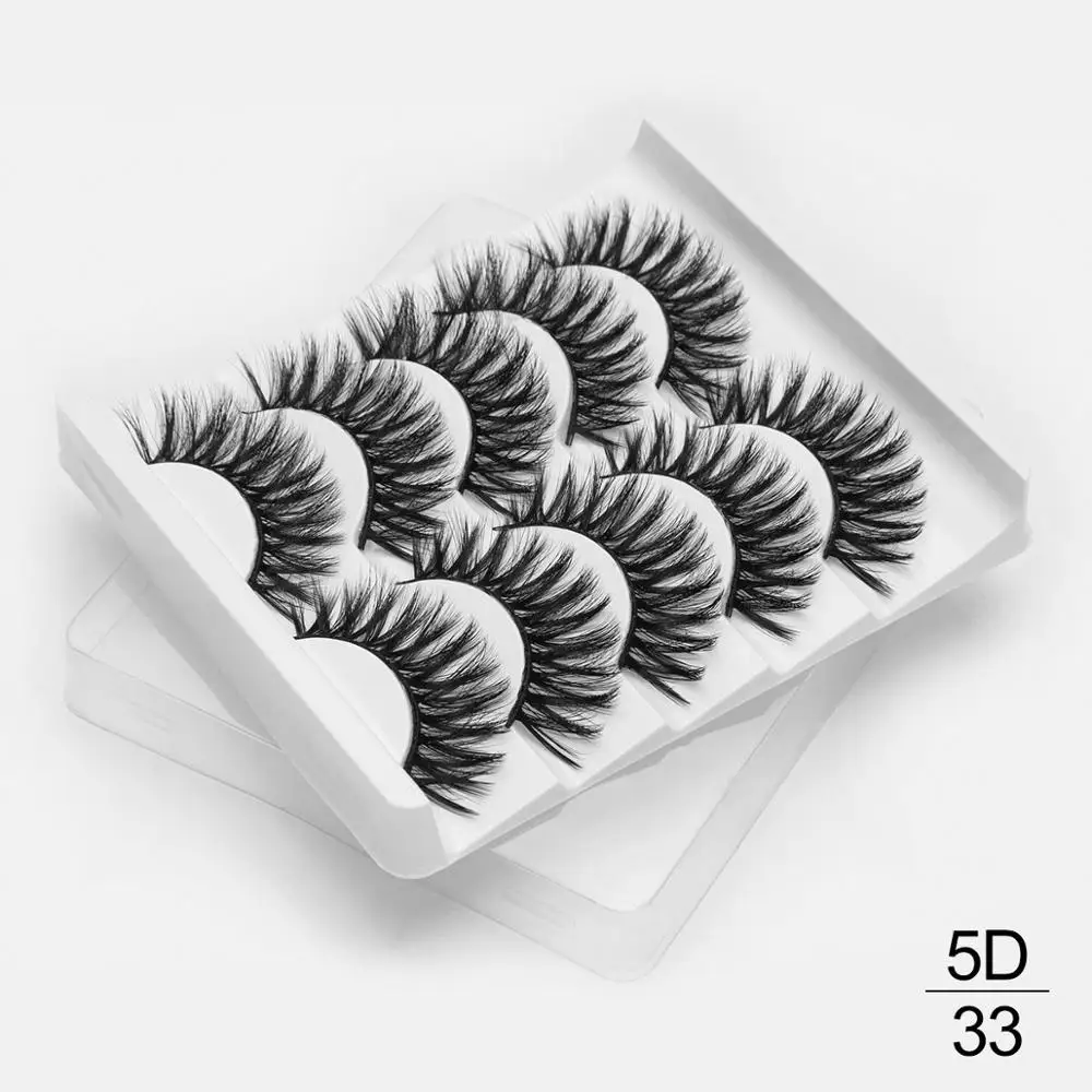5D33 5 пар ресниц натуральные длинные 3D Искусственные норковые ресницы толстые ручная работа полная полоса ресницы Объемные мягкие норковые ресницы накладные ресницы - Цвет: 5D33