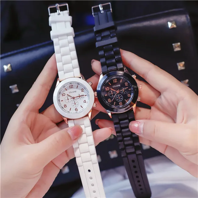 2019 hot sales geneva brand silicone women watch ladies fashion dress quartz wristwatch female watch montre relogio feminino free global shipping